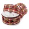 2 1/2" Wired Ribbon Gold Glitter Deer Red/Black Plaid 10 Yards